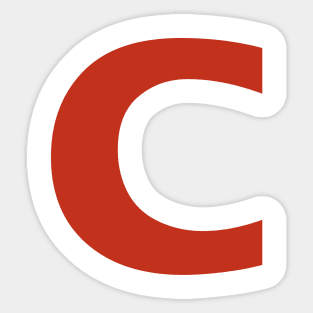 Letter c in Red Text Minimal Typography Sticker